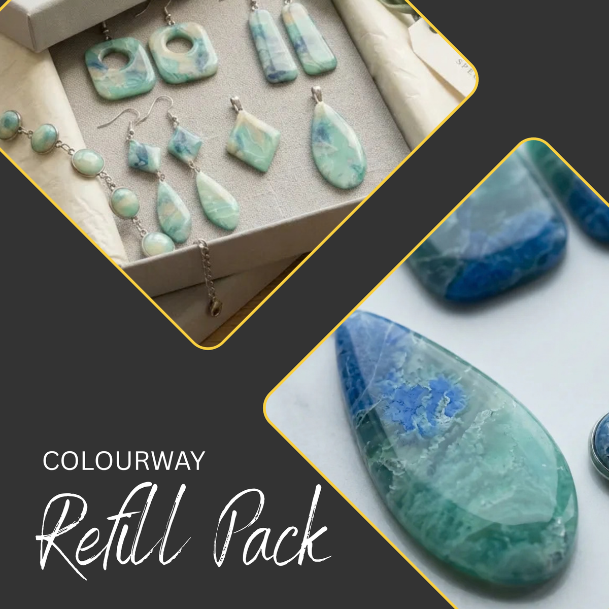 Aquamarine and Ocean Effect Clay & Colourway Refill Pack