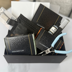 "Diddit Tortoiseshell clay crafting kit tools and materials in a tray, including oven-bake clay, cutters, pigment and blue-handled pliers."